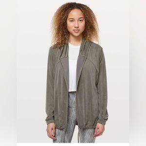 Lululemon Grey Sage Into Something Good Hoodie sz 2